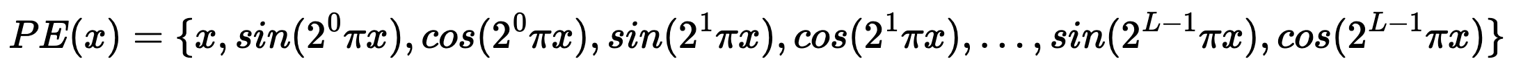 Positional encoding formula